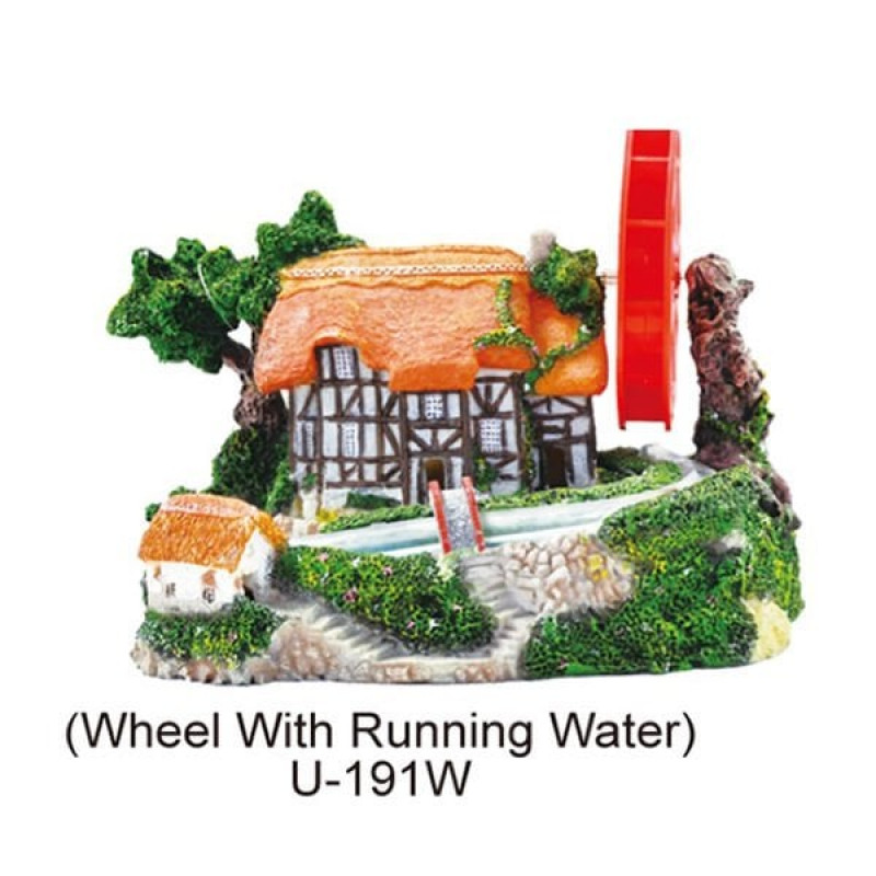 Dophin King Çarklı Köprülü Ev | Akvaryum Dekor Fon Dophin King Çarklı Köprülü Ev | Akvaryum Dekor Fon