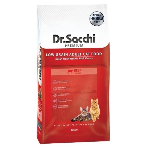 Dr.Sacchi 10 Kg Premium Sığır Etli Yetişkin Kedi Maması 