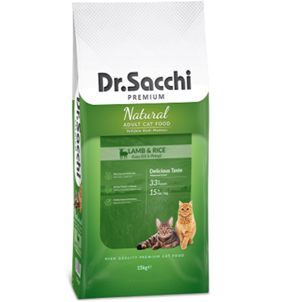 Dr. Sacchi 15 Kg Premium Natural Lamb & Rice Yetişkin | Yetişkin Kuru Kedi Maması