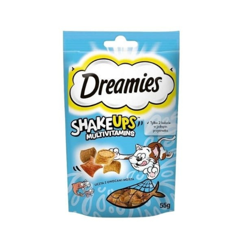 Dreamies ShakeUps Multivitamins 55 Gr Ton Balığı Somon ve Karidesli Kedi Ödül Maması 
