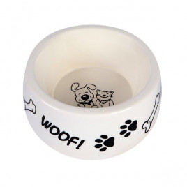 1.2 Lt Woof Yazılı Seramik Mama Kabı | Dekoratif Mama Ve Su Kabı 1.2 Lt Woof Yazılı Seramik Mama Kabı | Dekoratif Mama Ve Su Kabı