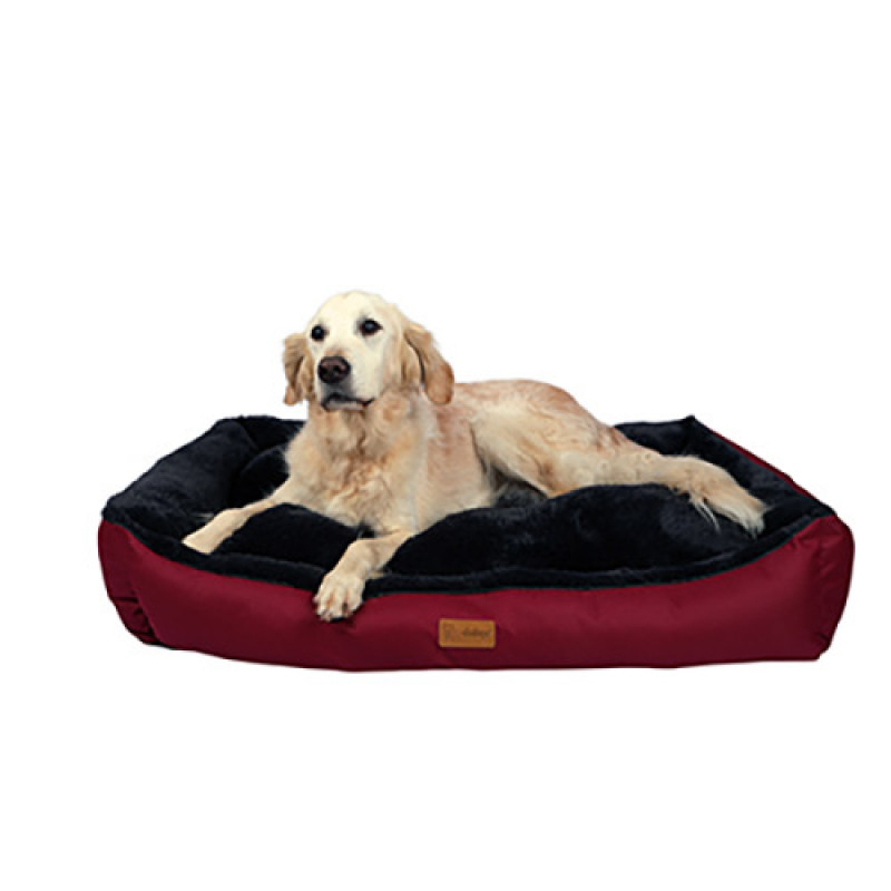 Dubex L Jellybean İç Mekan Yatak Bordo Antrasit Gri 78x60x22 Cm | Kumaş Köpek Yatağı