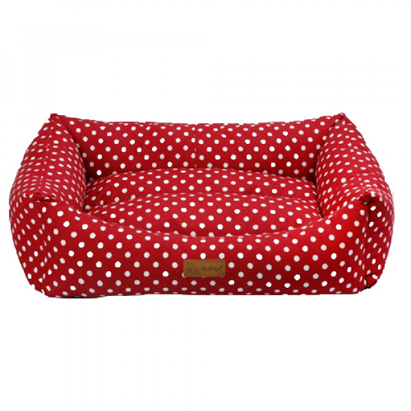 Dubex M 44x62x22 Cm Makaron Vr01 Kırmızı Benekli | Kumaş Köpek Yatağı