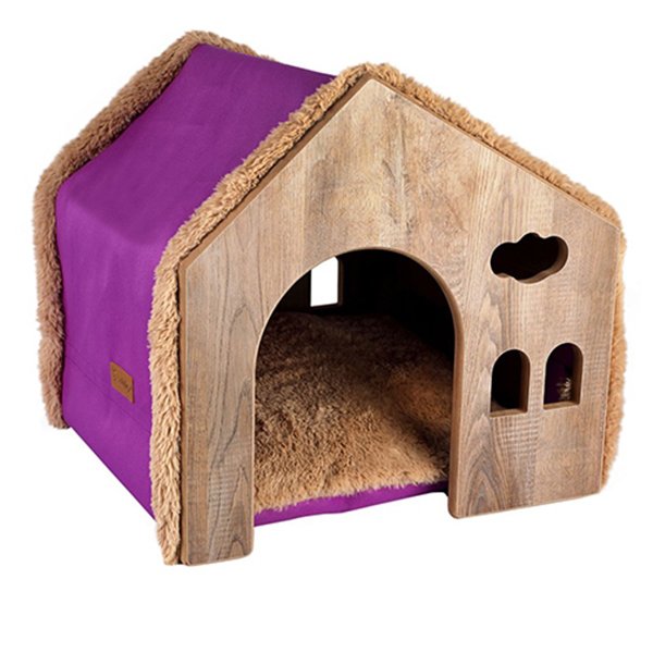 Dubex M Vr03 Ahşap Dizayn Ev 53x50x50h Cm Lila | Ahşap Köpek Kulubesi