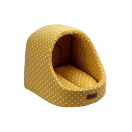 Vr04 Mini Cave Kulübe Sarı Benekli | Yuvalı Köpek Yatağı Vr04 Mini Cave Kulübe Sarı Benekli | Yuvalı Köpek Yatağı