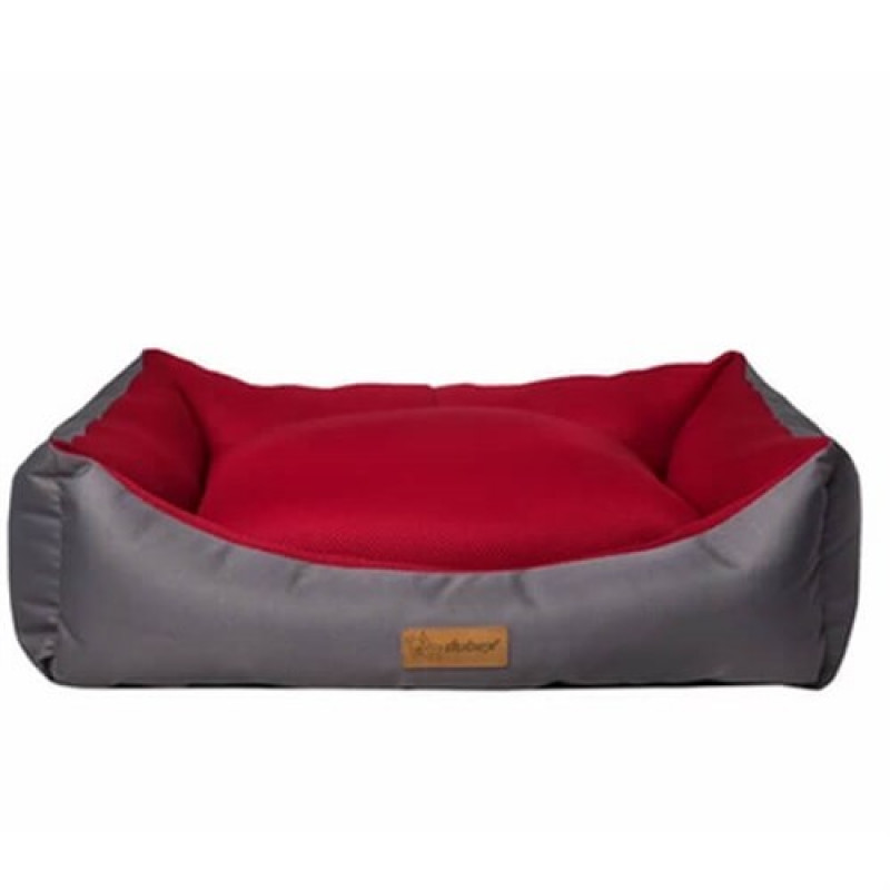 Dubex XL Dondurma Dikdörtgen Yatak Gri Kırmızı 95x70x22h Cm | Kumaş Köpek Yatağı Dubex XL Dondurma Dikdörtgen Yatak Gri Kırmızı 95x70x22h Cm | Kumaş Köpek Yatağı