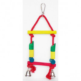 12X28 cm Stres İpli Zilli Salıncak | Kuş Salıncağı