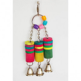 19 Cm Ahşap Boncuklu Çıngıraklı | Kuş Zilli Oyuncak