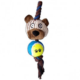 30 Cm Peluş Tenis Toplu Ayı Diş İpli | Köpek Çiğneme 30 Cm Peluş Tenis Toplu Ayı Diş İpli | Köpek Çiğneme