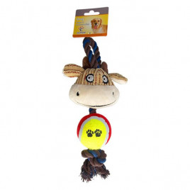 30 Cm Tenis Toplu İnek Diş İpli | Köpek Çiğneme 30 Cm Tenis Toplu İnek Diş İpli | Köpek Çiğneme