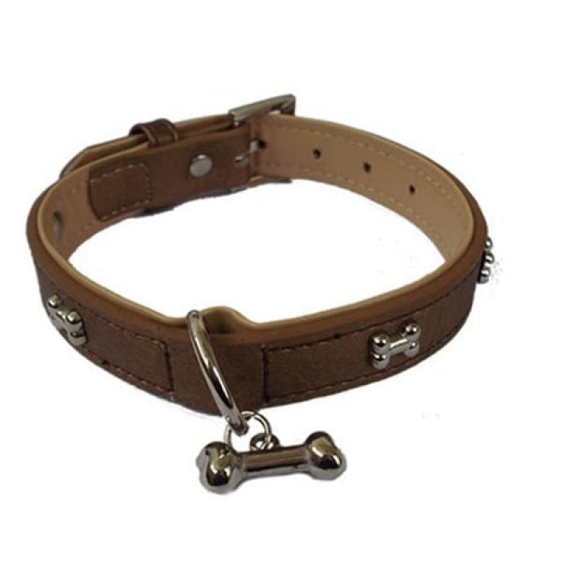 Eastland Deri Kemik Desenli Boyun Kahverengi | Köpek Boyun Tasması Eastland Deri Kemik Desenli Boyun Kahverengi | Köpek Boyun Tasması