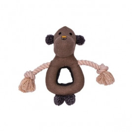 İpli Maymun Peluş Köpek Oyuncağı 25 Cm Kahverengi