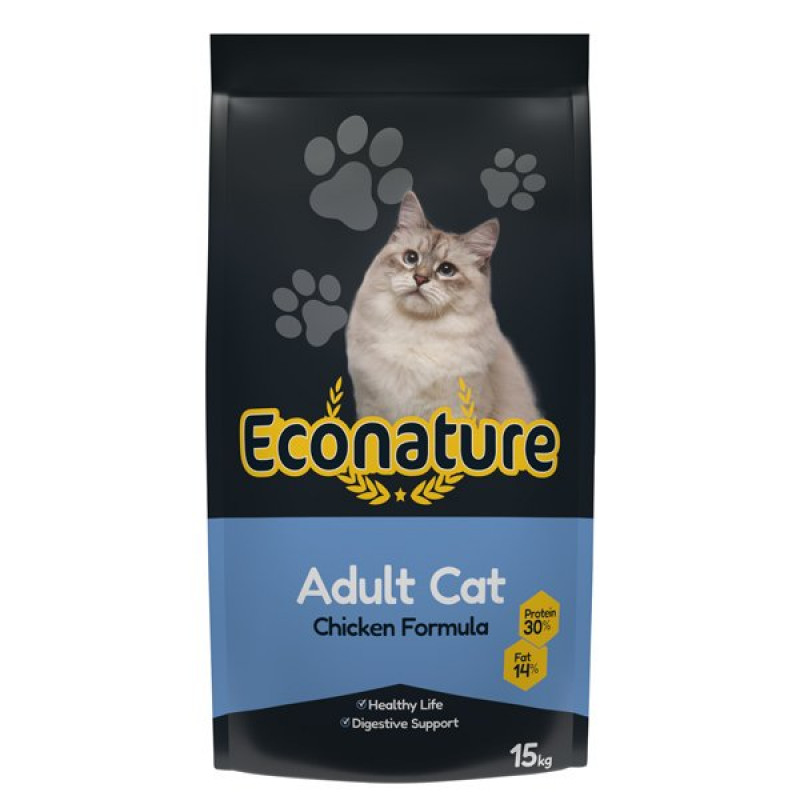 Econature 15 Kg Yetişkin Tavuklu | Yetişkin Kuru Kedi Maması