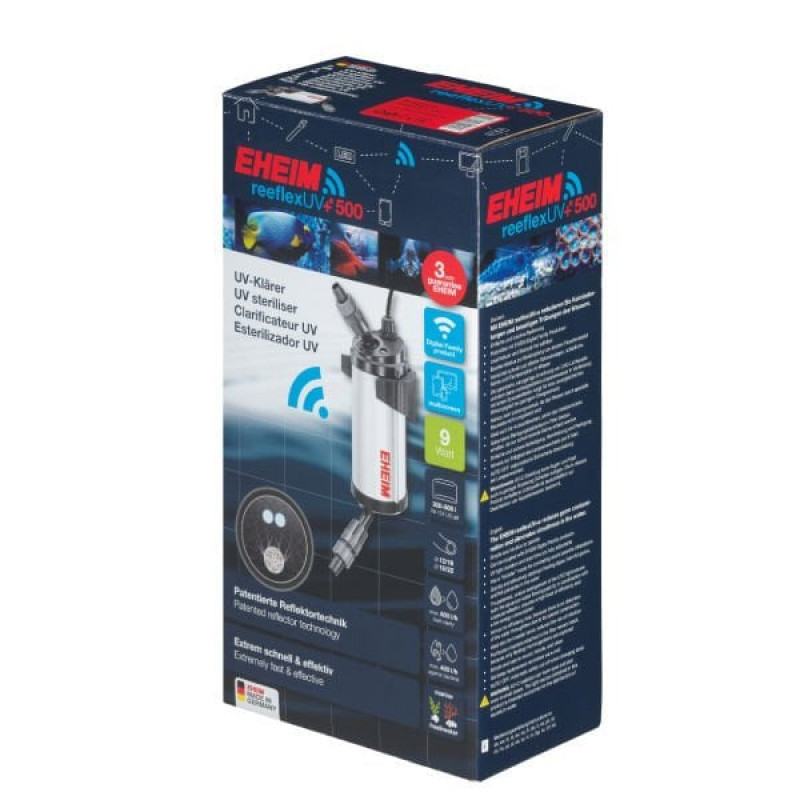 Eheim 13x11,5x38 Cm ReeflexUV+E 500 UV Wifi Kontrollü Su Düzenleyici Filtre 11W 300 Lt/s | Akvaryum Tuzlu Su Düzenleyici