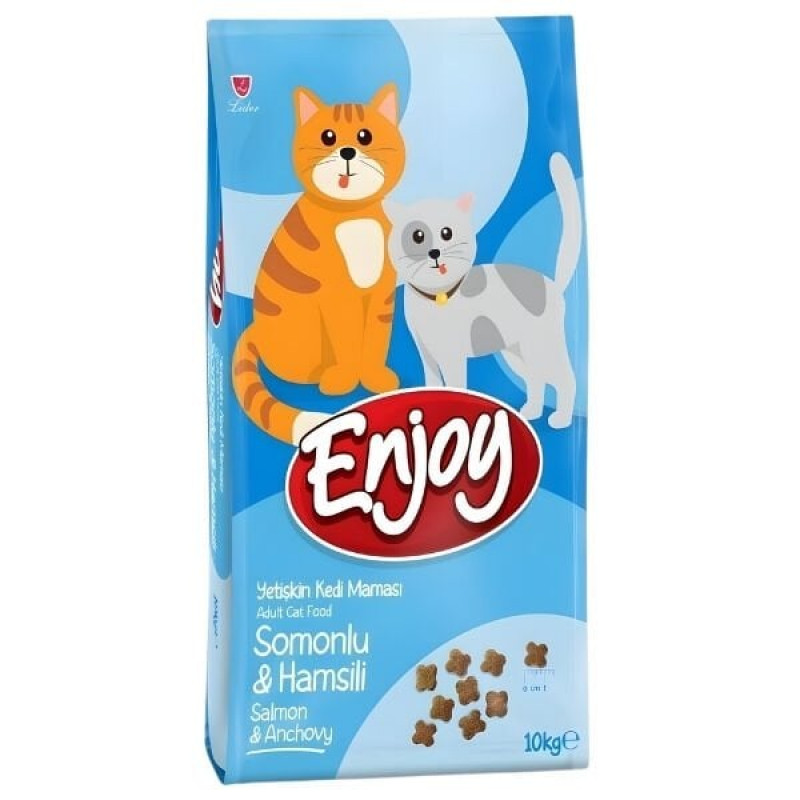 Enjoy 10 Kg  Somonlu ve Hamsili Yetişkin Kedi Maması 