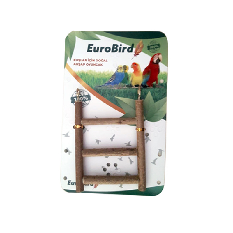 EuroBird 3 Basamak Doğal Ahşap Oyun Merdiveni