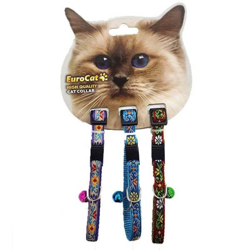 Euro Cat 28 Cm 10 Mm Boyun Tasması Çiçek Desenli 3 Adet | Kedi Boyun Tasması Euro Cat 28 Cm 10 Mm Boyun Tasması Çiçek Desenli 3 Adet | Kedi Boyun Tasması
