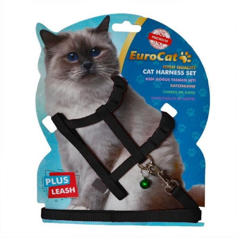 Euro Cat 28 Cm 10 Mm Göğüs Tasma Seti Siyah | Kedi Göğüs Tasması Euro Cat 28 Cm 10 Mm Göğüs Tasma Seti Siyah | Kedi Göğüs Tasması