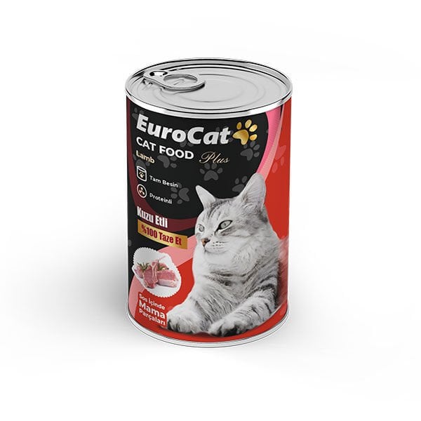 Euro Cat 400 Gr Kuzulu Parça Etli Yetişkin Konserve | Yetişkin Kedi Maması