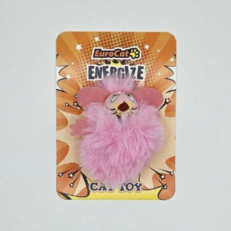 Euro Cat Fare Tüylü Pembe | Peluş Kedi Oyuncağı Euro Cat Fare Tüylü Pembe | Peluş Kedi Oyuncağı