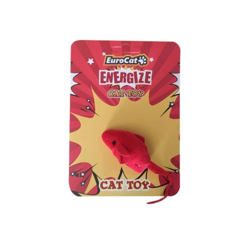 Euro Cat Yumuşak Fare Kedi Oyuncağı Kırmızı | Kedi Fare Oyuncak