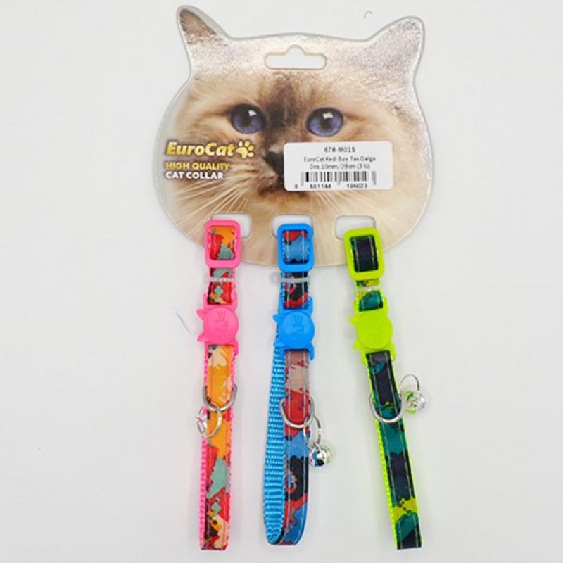 Eurocat 10mm/28 Cm Dalga Desenli Tasma (3 Adet) | Kedi Boyun Tasması Eurocat 10mm/28 Cm Dalga Desenli Tasma (3 Adet) | Kedi Boyun Tasması