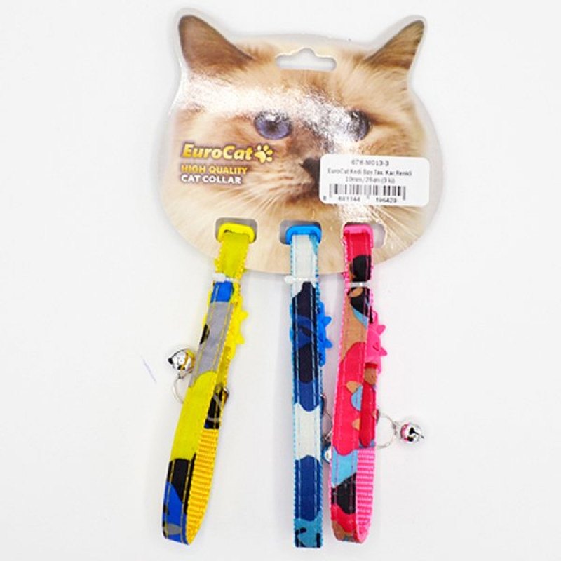 Eurocat 10mm/28 Cm Karışık Renkli Boyun Tasması (3 Adet) | Kedi Boyun Tasması Eurocat 10mm/28 Cm Karışık Renkli Boyun Tasması (3 Adet) | Kedi Boyun Tasması