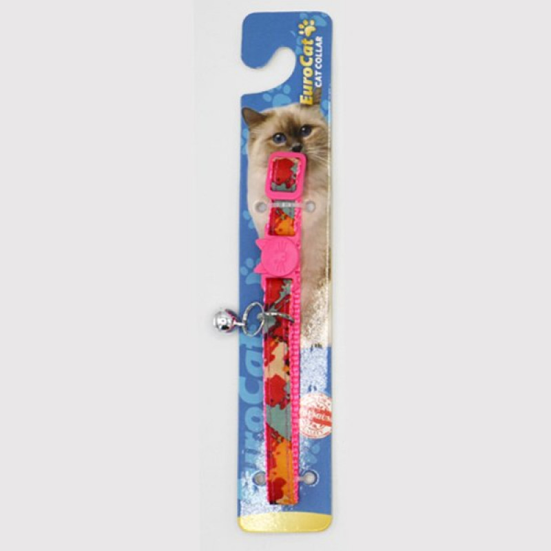 Eurocat 10mm/28 Cm Pembe Dalga Desenli Tasma | Kedi Boyun Tasması Eurocat 10mm/28 Cm Pembe Dalga Desenli Tasma | Kedi Boyun Tasması