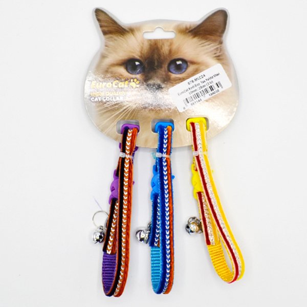 Eurocat 10mm/28 Cm Yaldız Mavi Tasma (3 Adet) | Kedi Boyun Tasması