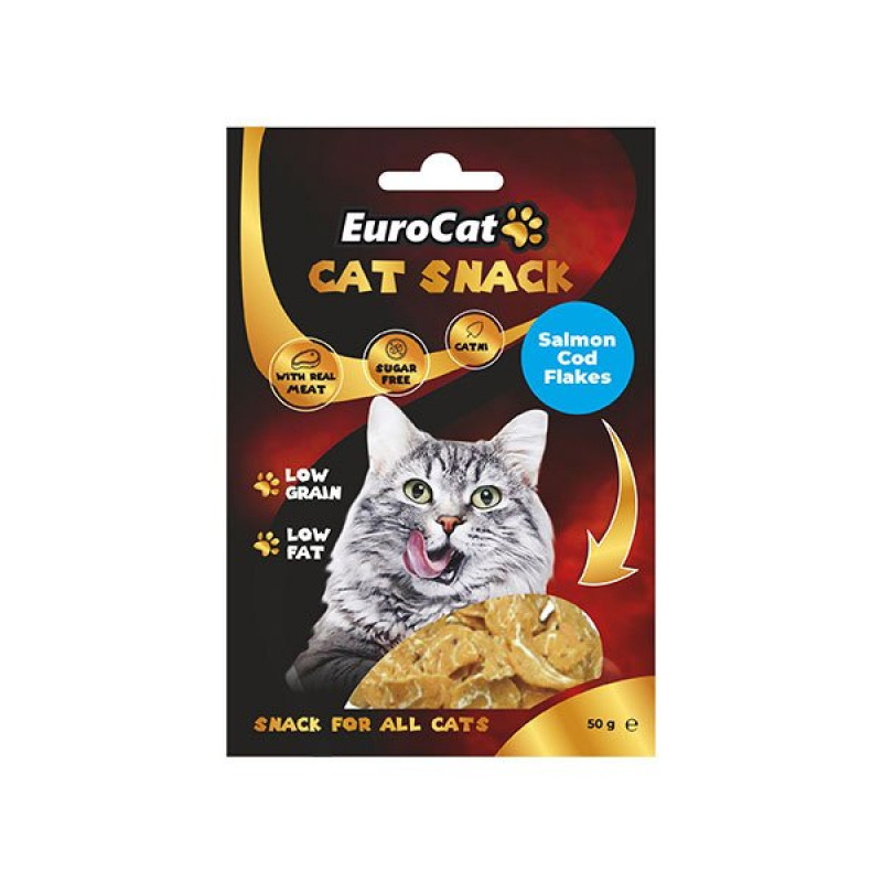 EuroCat 50 Gr Cat Snack Düşük Tahıllı Somonlu ve Morina Balıklı Catnipli | Kedi Ödül Tableti EuroCat 50 Gr Cat Snack Düşük Tahıllı Somonlu ve Morina Balıklı Catnipli | Kedi Ödül Tableti