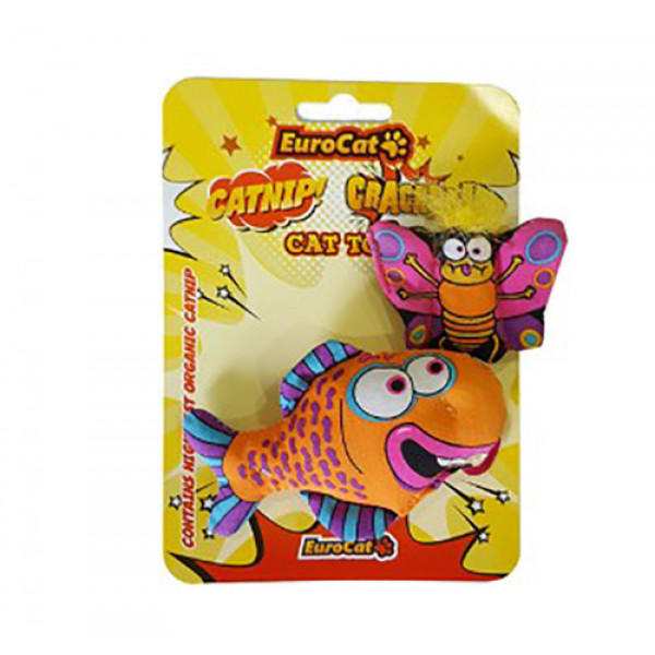 EuroCat Kelebekli Turuncu Balık Oyuncak | Kedi Top Oyuncak