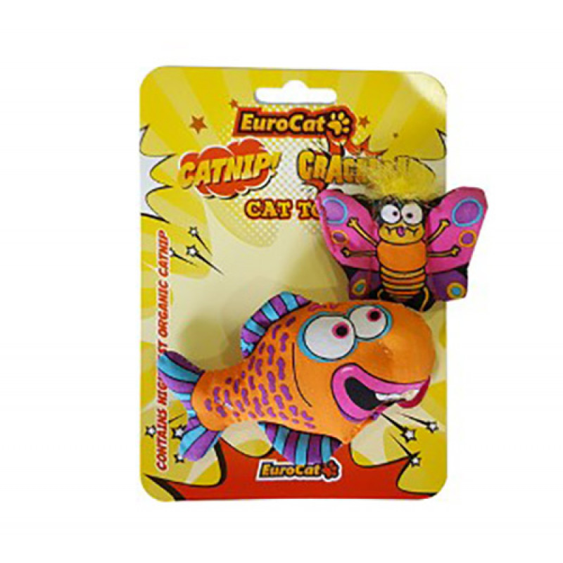 EuroCat Kelebekli Turuncu Balık Oyuncak | Kedi Top Oyuncak EuroCat Kelebekli Turuncu Balık Oyuncak | Kedi Top Oyuncak