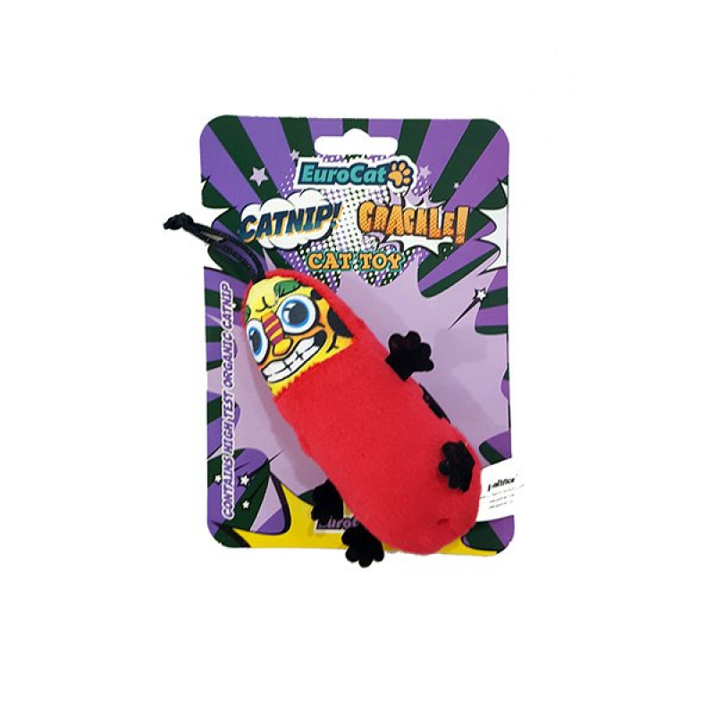 Eurocat Kırmızı Tırtıl Oyuncak | Kedi Otlu Oyuncak