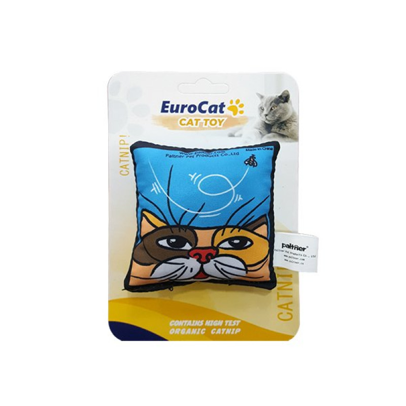 Eurocat Mavi Yastık Oyuncak | Peluş Kedi Oyuncağı Eurocat Mavi Yastık Oyuncak | Peluş Kedi Oyuncağı