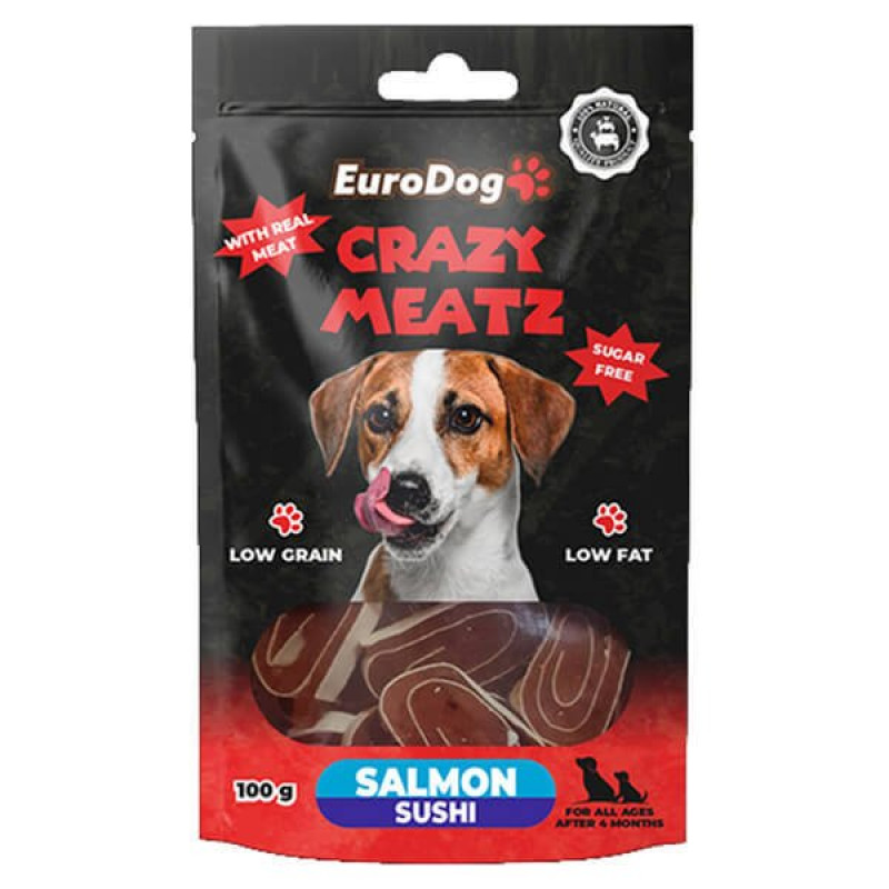 Euro Dog 100 Gr Somonlu Sushi Doğal Ödül Maması | Köpek Atıştırmalık Ödül Maması Euro Dog 100 Gr Somonlu Sushi Doğal Ödül Maması | Köpek Atıştırmalık Ödül Maması