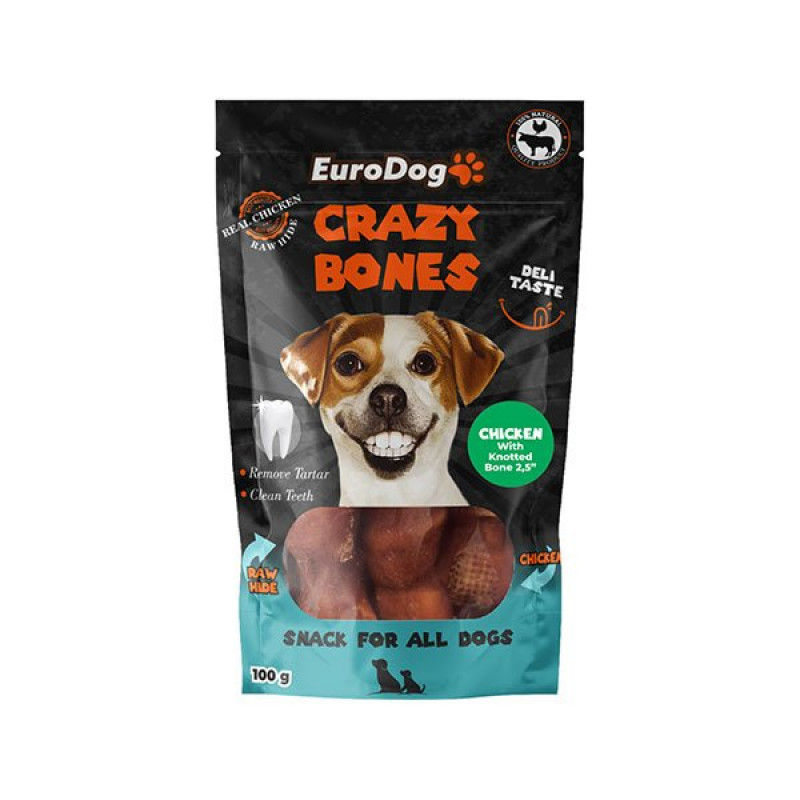 Euro Dog 100Gr Crazy Bones Tavuklu Düğümlü Kemik | Köpek Kemik Ödül Maması Euro Dog 100Gr Crazy Bones Tavuklu Düğümlü Kemik | Köpek Kemik Ödül Maması