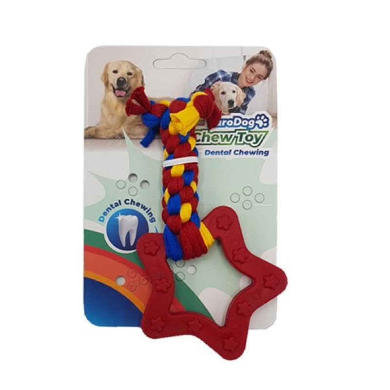 Euro Dog 14,5 Cm Yıldız Şekilli Sarı Kırmızı Mavi | Köpek Çiğneme Euro Dog 14,5 Cm Yıldız Şekilli Sarı Kırmızı Mavi | Köpek Çiğneme