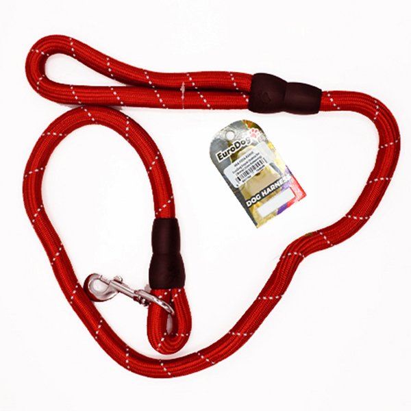 Euro Dog 18mm X 120 Cm Uzatma Tasması Reflektörlü Kırmızı | Köpek Gezdirme Tasması