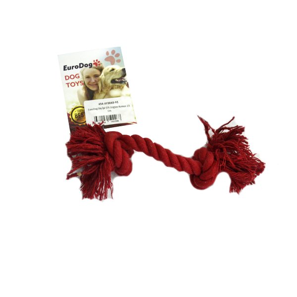 Euro Dog 23 Cm Kırmızı Çift Düğüm Diş İpi Oyuncağı | Köpek Diş İpi