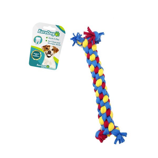 Euro Dog 24 Cm Dumbell Diş İpi Oyuncağı Sarı Mavi Kırmızı | Köpek Diş İpi