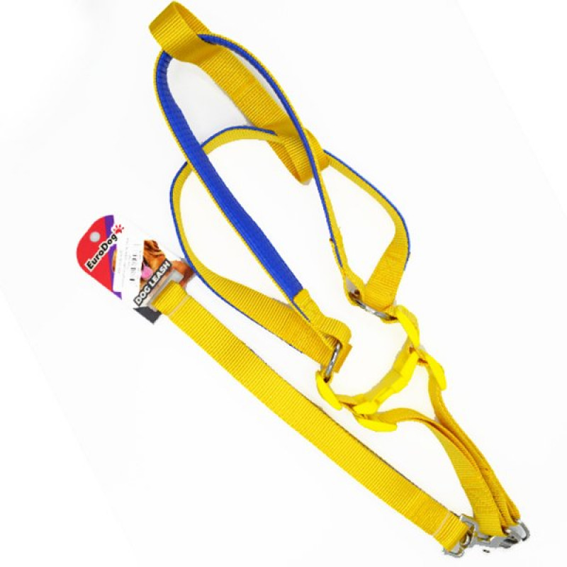 Euro Dog 25mm 120 Cm Uzatma Tasması+Göğüs Tasması Sarı | Köpek Gezdirme Tasması Euro Dog 25mm 120 Cm Uzatma Tasması+Göğüs Tasması Sarı | Köpek Gezdirme Tasması