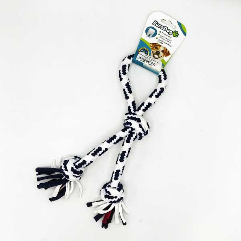 Euro Dog 30 Cm Üç Düğümlü Halka Şeklinde Siyah Beyaz | Köpek Diş İpi Euro Dog 30 Cm Üç Düğümlü Halka Şeklinde Siyah Beyaz | Köpek Diş İpi