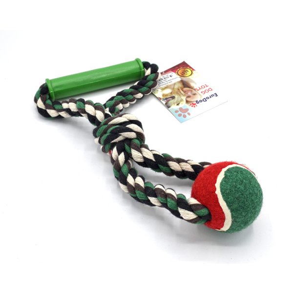 Euro Dog 34 Cm Plastik Saplı Tenis Toplu Diş İpi Oyuncağı | Köpek Diş İpi