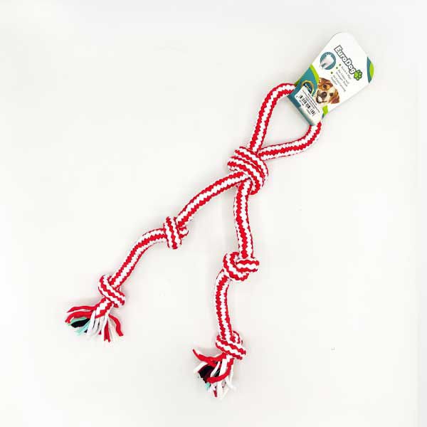 Euro Dog 40 Cm Beş Düğümlü Diş Kaşıma İpi Beyaz Kırmızı | Köpek Ağız Ve Diş Bakım Ürünü