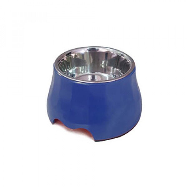 Euro Dog 400 mL Melamin/Çelik Mama Kabı Yükseltili Lacivert | Melamin Mama Ve Su Kabı