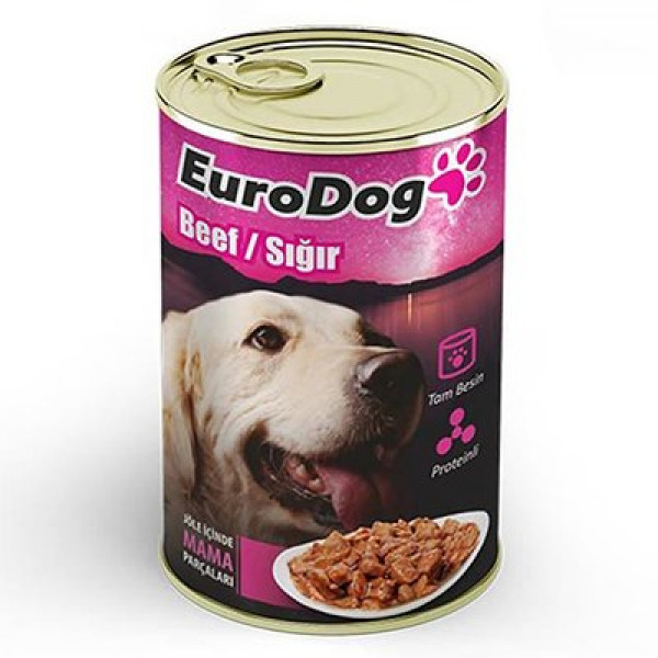 Euro Dog 415 Gr Biftekli Yetişkin Konservesi | Yetişkin Köpek Konserve Maması