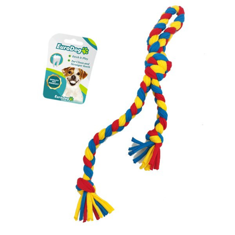 Euro Dog 42 Cm Düğümlü Diş İpi Oyuncak Sarı Mavi Kırmızı | Köpek Diş İpi Euro Dog 42 Cm Düğümlü Diş İpi Oyuncak Sarı Mavi Kırmızı | Köpek Diş İpi