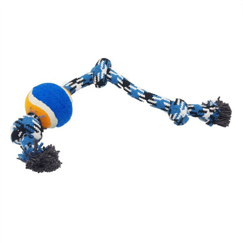 Euro Dog 44 Cm Mavi Tenis Toplu Üç Düğüm Oyuncak | Köpek Çiğneme Euro Dog 44 Cm Mavi Tenis Toplu Üç Düğüm Oyuncak | Köpek Çiğneme