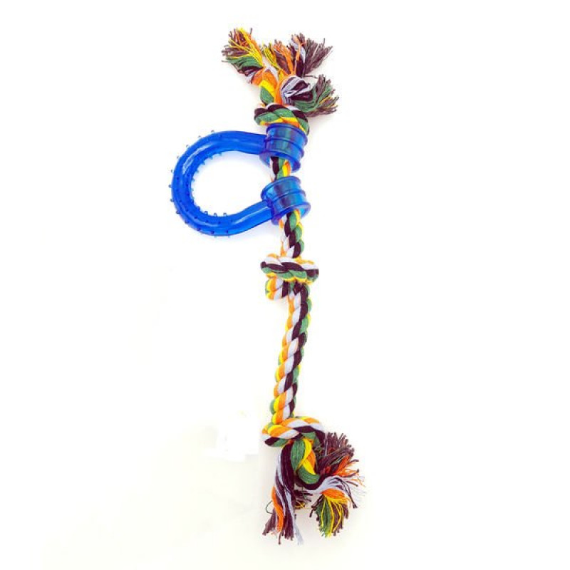 Euro Dog 45 cm Karışık Renkli Plastik Saplı Üç Düğüm Diş ipi Oyuncağı | Köpek Diş İpi Euro Dog 45 cm Karışık Renkli Plastik Saplı Üç Düğüm Diş ipi Oyuncağı | Köpek Diş İpi