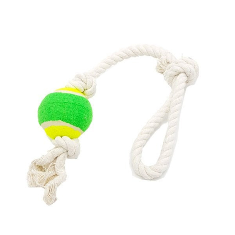 Euro Dog 53 Cm 3 Düğümlü Tenis Toplu Diş İpi Beyaz Siyah | Köpek Çiğneme Euro Dog 53 Cm 3 Düğümlü Tenis Toplu Diş İpi Beyaz Siyah | Köpek Çiğneme